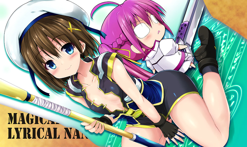 mahou_shoujo_lyrical_nanoha sen_(astronomy) signum waifu2x yagami_hayate