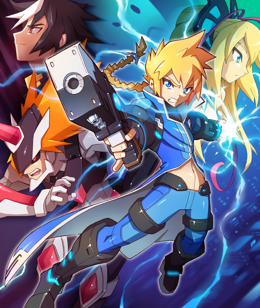 azure_striker_gunvolt daytona_(gunvolt) gunvolt lumen_(gunvolt) shiden_(gunvolt)