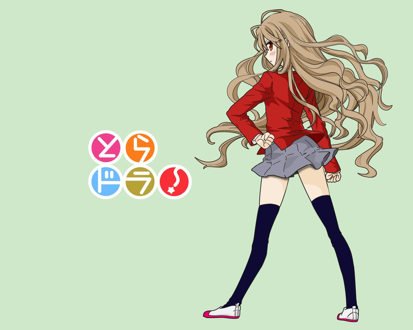 aisaka_taiga green tagme thigh-highs toradora