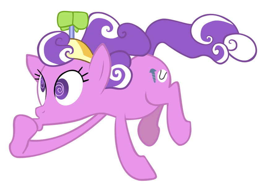 2011 anitech cutie_mark derp_eyes earth_pony equine female feral friendship_is_magic fur hair hat hi_res horse mammal multicolored_hair my_little_pony pony propeller_hat purple_eyes purple_fur screwball_(mlp) solo two_tone_hair