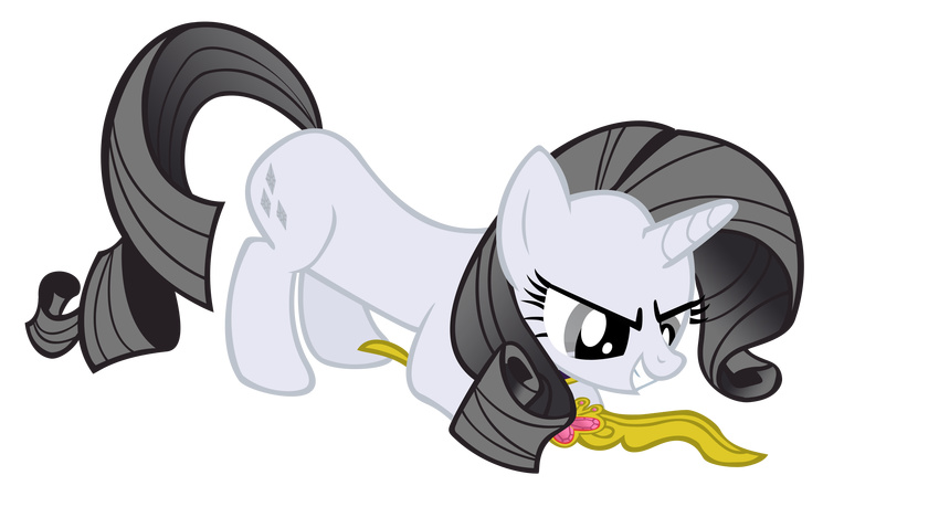 2011 alpha_channel anitech cutie_mark equine female feral friendship_is_magic fur grey_eyes grey_hair grin hair horn insane jewelry mammal my_little_pony necklace rarity_(mlp) simple_background solo transparent_background unicorn white_fur