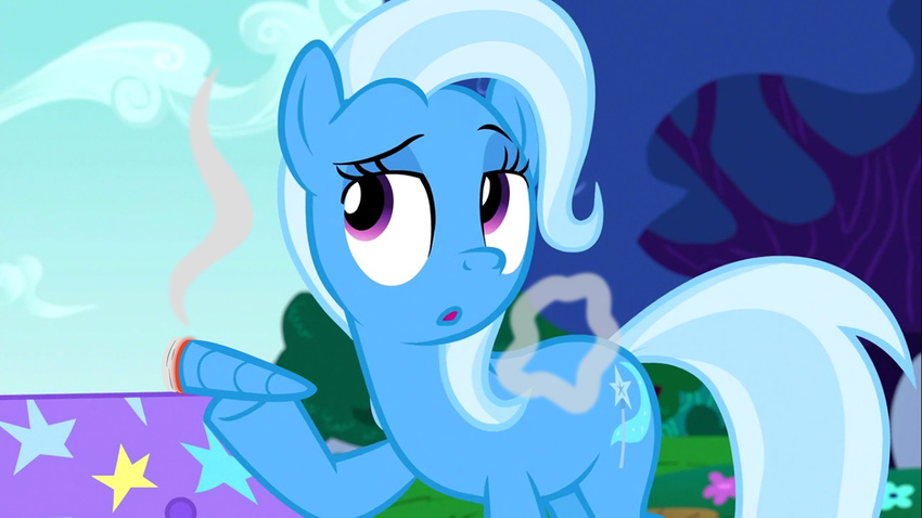 2016 dtkraus edit equine female friendship_is_magic horn horse mammal my_little_pony pony smiking smoke solo trixie_(mlp)