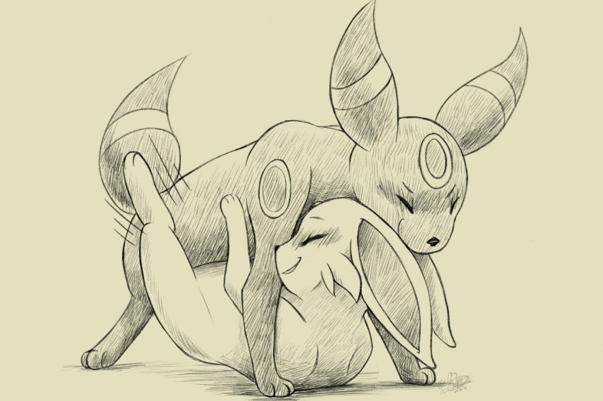 ambiguous_gender blush duo eeveelution espeon female feral feral_on_feral happy happy_sex legs_up lying male male/female missionary_position nintendo on_back pok&eacute;mon pok&eacute;mon_(species) sex smile umbreon video_games woollypoky