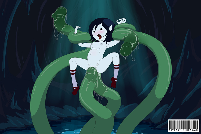 abdominal_bulge adventure_time anal anal_penetration breasts cartoon_network child clothing female humanoid legwear marceline monster_girl nipples not_furry open_mouth penetration pussy pussy_juice socks tentacles vaginal vaginal_penetration vampire whycantifindaname young