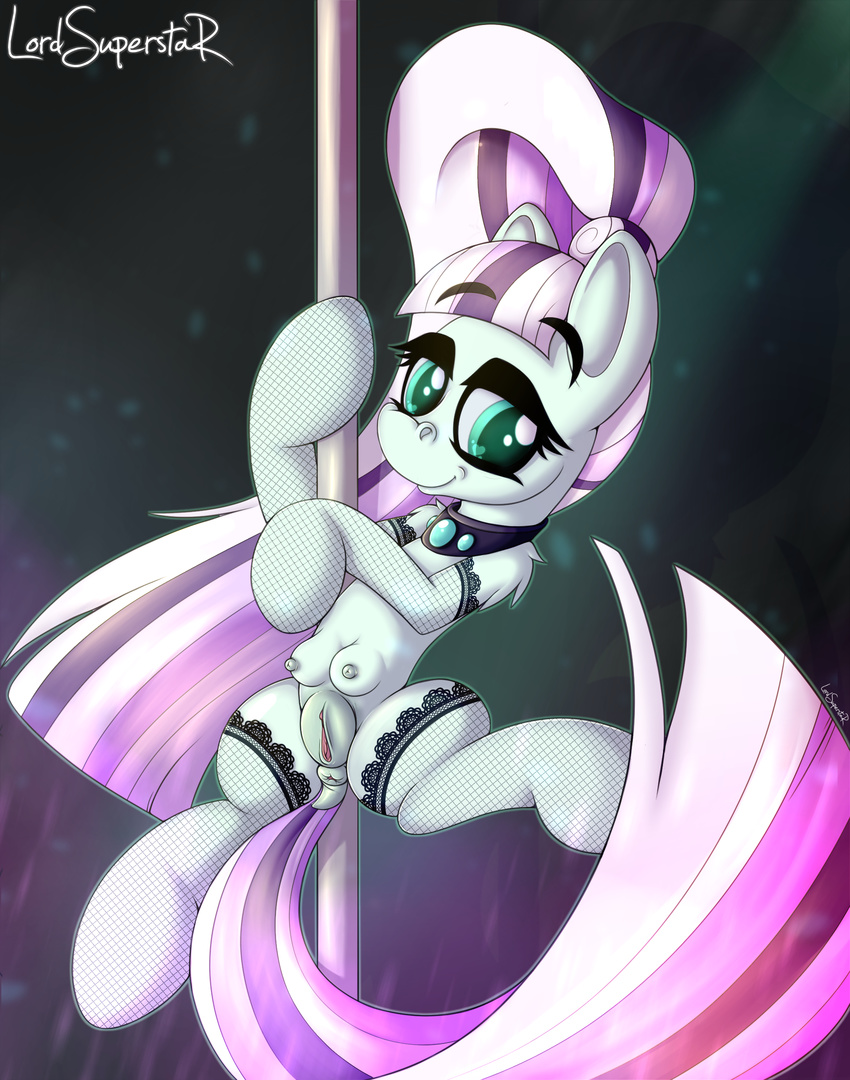 anus clitoris clothing coloratura_(mlp) dancing dock eyeshadow fishnet friendship_is_magic jewelry legwear lord_superstar makeup my_little_pony necklace nipples pole pole_dancing presenting presenting_anus presenting_pussy pussy rara spread_legs spreading teats thigh_highs