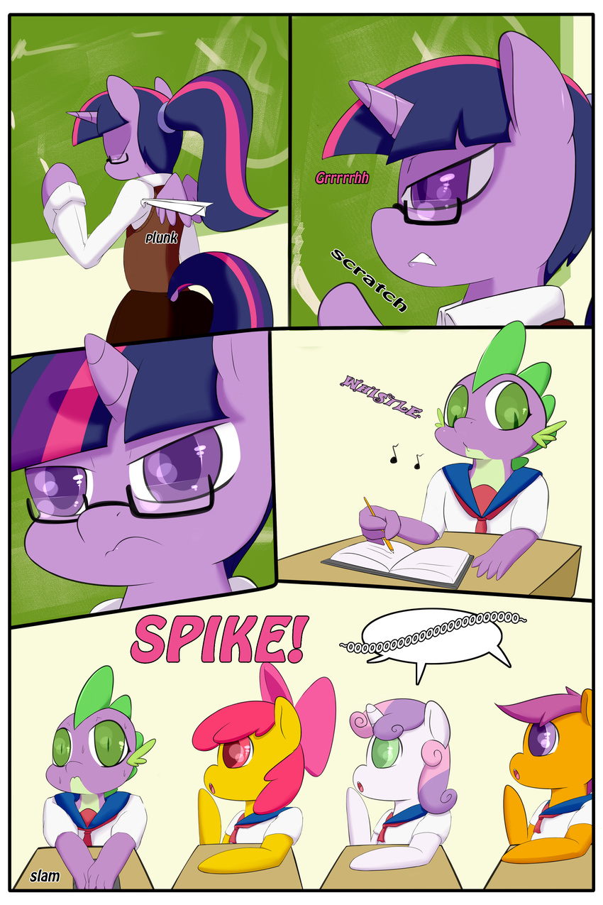 2016 anthro apple_bloom_(mlp) comic dragon earth_pony english_text equine eyewear friendship_is_magic glasses horn horse mammal my_little_pony pegasus pony saurian_(artist) scootaloo_(mlp) spike_(mlp) sweetie_belle_(mlp) text twilight_sparkle_(mlp) unicorn winged_unicorn wings