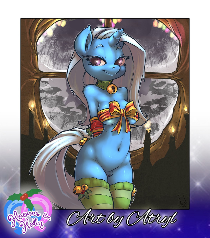 animal_genitalia animal_pussy anthro atryl breasts edit equine_pussy female friendship_is_magic my_little_pony pussy ribbons trixie_(mlp) winter