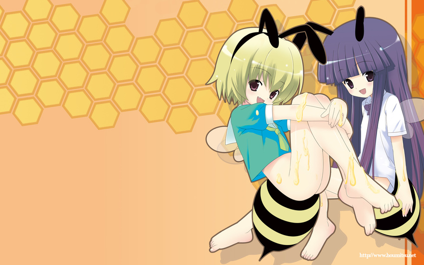 bee furude_rika higurashi_no_naku_koro_ni honey houjou_satoko nopan photoshop widescreen wings