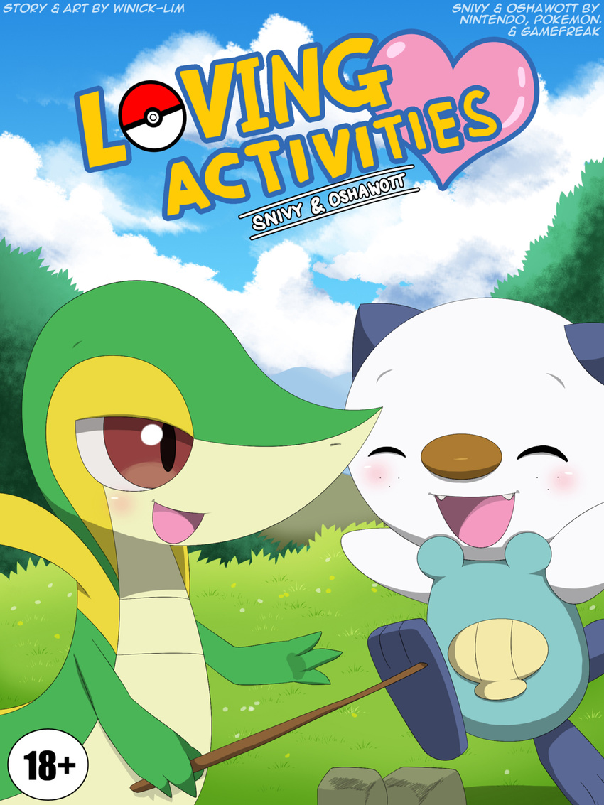 2016 blush comic cover cover_page nintendo oshawott pok&eacute;mon snivy video_games winick-lim