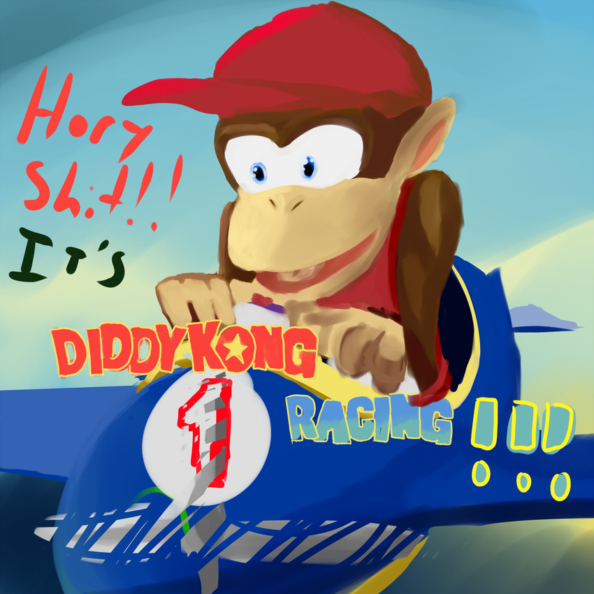 aircraft airplane diddy_kong donkey_kong_(series) mammal monkey nintendo primate smoothlyneutral video_games