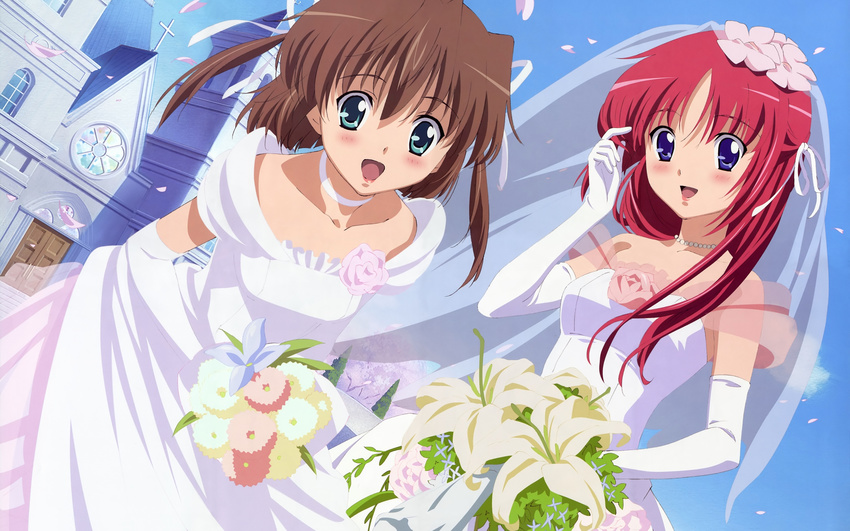 2girls asakura_nemu da_capo shirakawa_kotori wedding wedding_dress