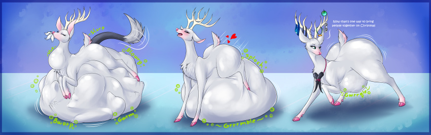 &lt;3 2020 absurd_res almost_fully_inside ambiguous_gender ambiguous_prey anal anal_vore antler_accessory antlers base_one_layout basic_sequence belly belly_hump belly_humping belly_on_ground belly_squish big_belly big_butt black_body black_fur blue_background blue_border blue_eyes blush bodily_noises border butt butt_expansion christmas cloven_hooves death deer derived_sound_effect dewclaw_hooves different_sound_effects digestion digestion_noises digital_drawing_(artwork) digital_media_(artwork) disappearing_inside english_text expansion eyelashes eyes_closed face_imprint fatal_vore female female_pred feral feral_pred full-length_portrait fully_inside fur glistening glistening_body glistening_fur glistening_hooves group gurgle_(sound_effect) hand_imprint head_first heart_reaction hi_res holidays hooves horn humping_belly humping_own_belly hyper hyper_belly imprint in_throat jewelry linear_sequence looking_at_butt looking_at_own_butt looking_at_viewer looking_back looking_back_at_self looking_pleasured lying mammal monotone_body monotone_fur motion_lines mouth_closed multiple_prey narrowed_eyes neck_bulge necklace necklace_only new_world_deer nude on_front onomatopoeia open_mouth oral_vore partially_inside paw_imprint pink_hooves pink_inner_ear pink_jewelry pink_necklace pink_nose portrait raised_head reindeer resting_on_belly rumbling_stomach same_size_vore sequence shaded shortened_sound_effect simple_background sloshing_belly soft_vore sound_effect_variant sound_effects squish standing swallowing swallowing_sound_effect text three-quarter_view three_frame_image three_frame_sequence tongue unguligrade vore vowelless vowelless_sound_effect white_body white_fur widescreen ziravore