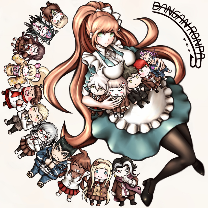 black_hair blonde_hair blue_eyes blush blush_stickers bow braid brown_hair chibi closed_eyes danganronpa danganronpa_3 dark_skin everyone flipped_hair freckles glasses green_eyes grin hair_ornament hair_ribbon hairband hanamura_teruteru high_ponytail highres hinata_hajime japanese_clothes koizumi_mahiru komaeda_nagito komatsuzaki_rui_(style) kuzuryuu_fuyuhiko lip_piercing long_hair maid mioda_ibuki multicolored_hair multiple_boys multiple_girls nanami_chiaki nidai_nekomaru official_style orange_hair owari_akane oyume pantyhose pekoyama_peko piercing ponytail red_eyes red_hair ribbon saionji_hiyoko saliva school_uniform short_hair silver_hair sleeping smile sonia_nevermind souda_kazuichi tanaka_gandamu togami_byakuya_(super_danganronpa_2) tongue tsumiki_mikan twin_braids very_long_hair yellow_eyes yukizome_chisa