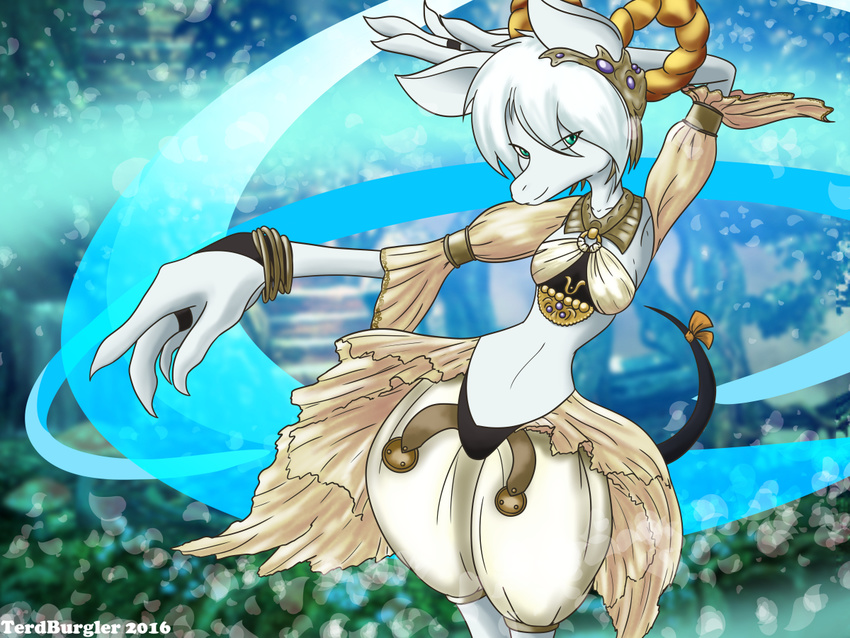 armpits belly_dancer bracelet burmecian cleyran_maiden clothed clothing final_fantasy final_fantasy_ix freya_crescent fur hair invalid_tag jewelry looking_at_viewer mammal necklace rat ribbons rodent skimpy square_enix terdburgler video_games white_fur white_hair
