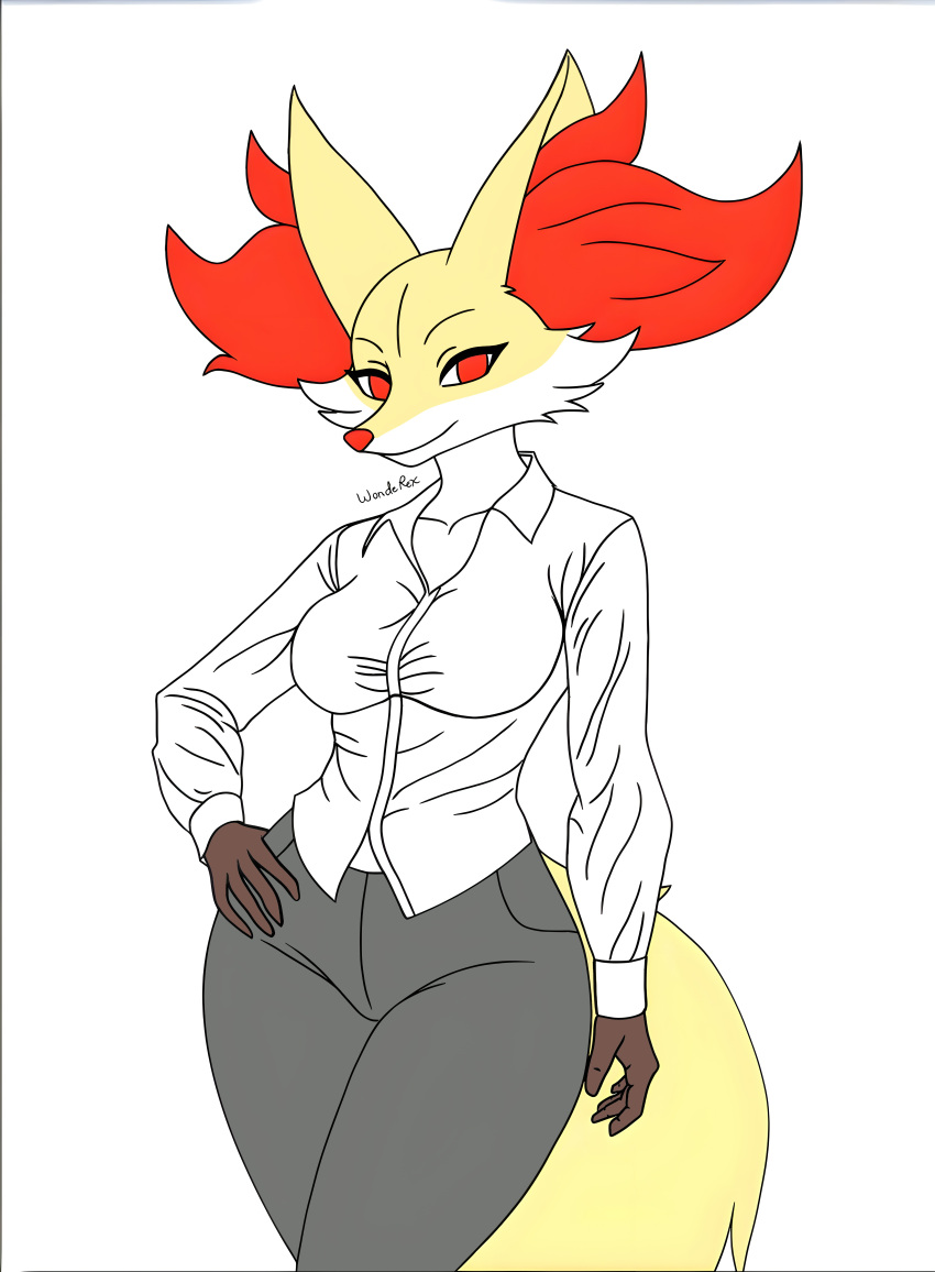 absurd_res anthro darexer_(artist) delphox female generation_6_pokemon hi_res nintendo pokemon pokemon_(species) solo