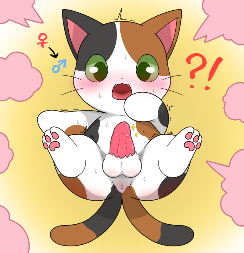 absurd_res asian_mythology crossgender domestic_cat east_asian_mythology felid feline felis feral genitals hi_res japanese_mythology leafeon0927 male mammal mythology nekomata penis solo yokai