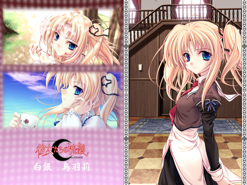 bangs blonde_hair blue_eyes kanojo_tachi_no_ryuugi long_sleeves miyama-zero shirogane_tobari wallpaper