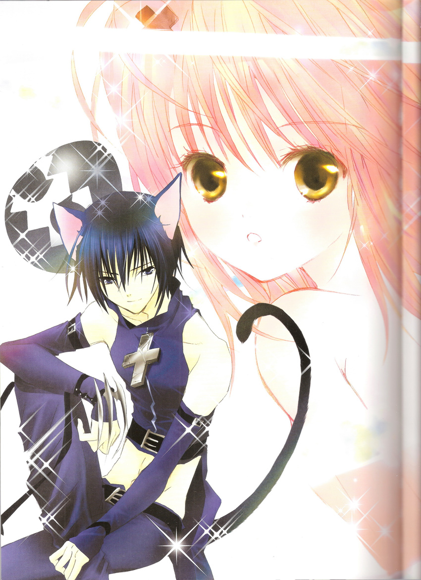 animal_ears binding_discoloration black_lynx hinamori_amu peach-pit shugo_chara tsukiyomi_ikuto