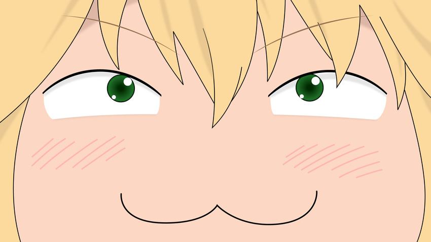 :3 arihara_ayumi blonde_hair blush close green_eyes hatsukoi_limited vector