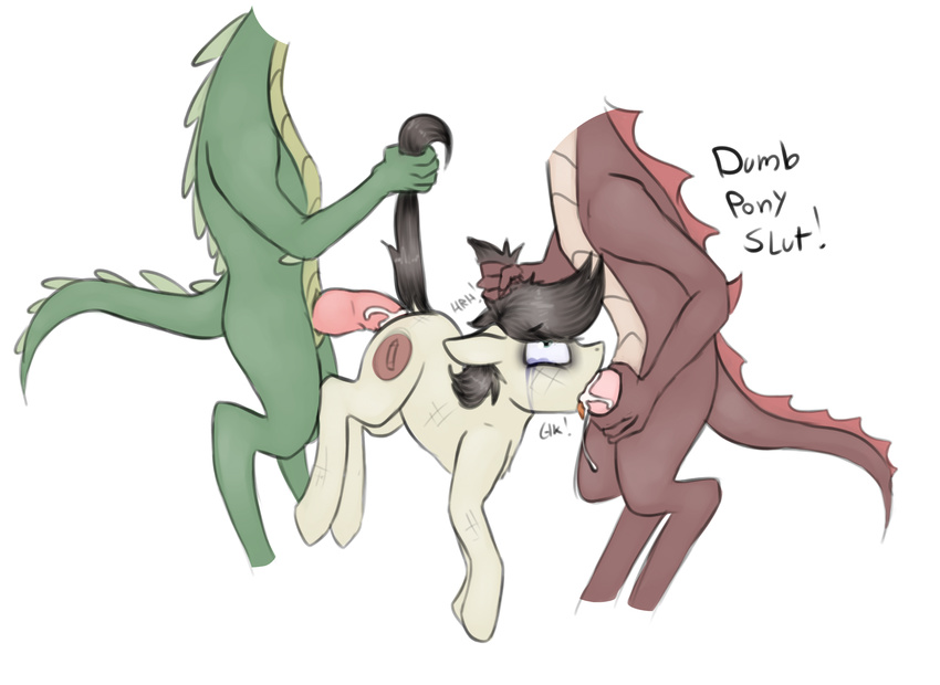 cum cum_in_ass cum_in_mouth cum_inside dragon equine fan_character forced group group_sex horse interspecies mammal marsminer my_little_pony oral pone_keith pony rape sex spitroast