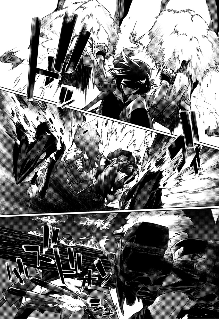 blew_andwhite comic greyscale highres kantai_collection monochrome non-web_source page_number remodel_(kantai_collection) ro-class_destroyer shigure_(kantai_collection) shinkaisei-kan tsu-class_light_cruiser