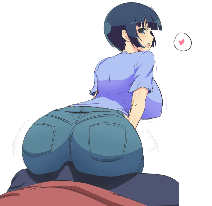 1girl blush buttjob colorfag huge_ass jadf looking_at_viewer looking_back pov senran_kagura yozakura_(senran_kagura)