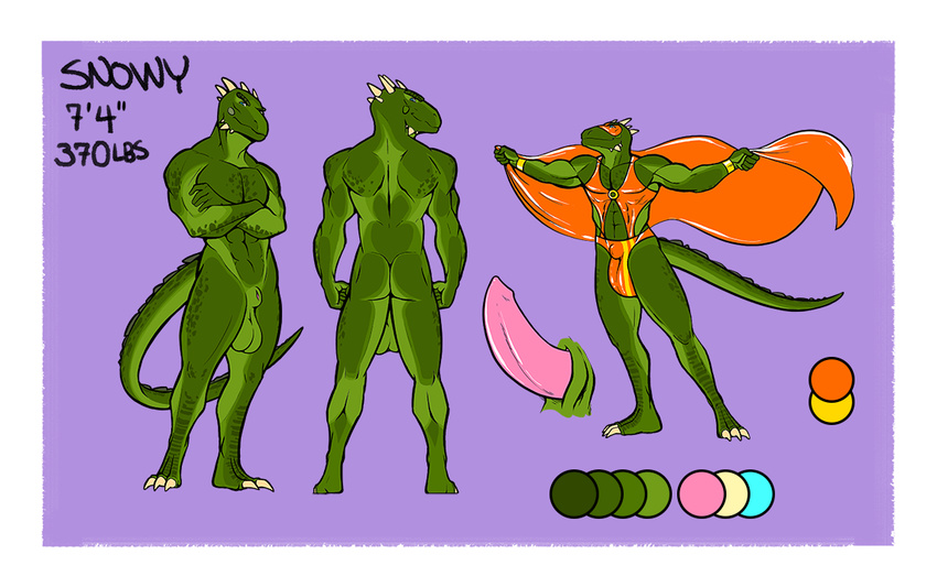 2016 anthro argonian bloopa costume digital_media_(artwork) male model_sheet penis scalie simple_background skyrim the_elder_scrolls video_games wrestler