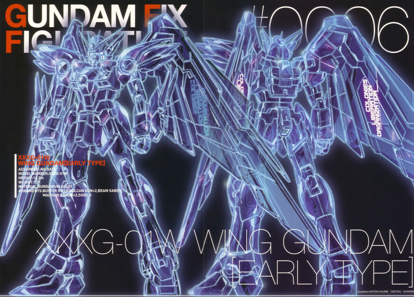 english gundam gundam_wing katoki_hajime mecha no_humans stats wing_gundam