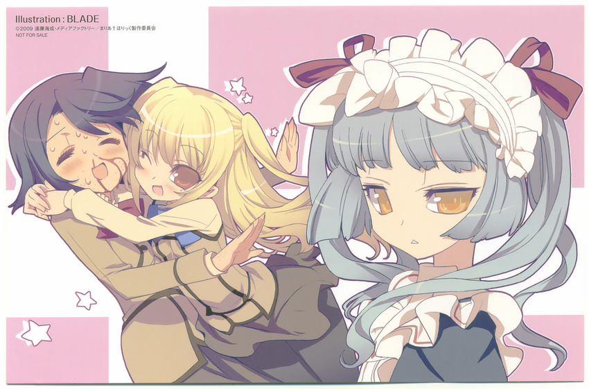 blade maid maria_holic miyamae_kanako nosebleed shidou_mariya shinouji_matsurika trap