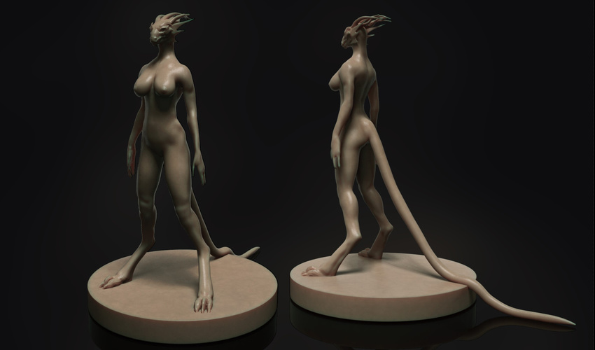 3d_(artwork) 3dmodel boobart breasts digital_media_(artwork) dragon female lizard nude reptile scale scalie sculpt solo zbrush