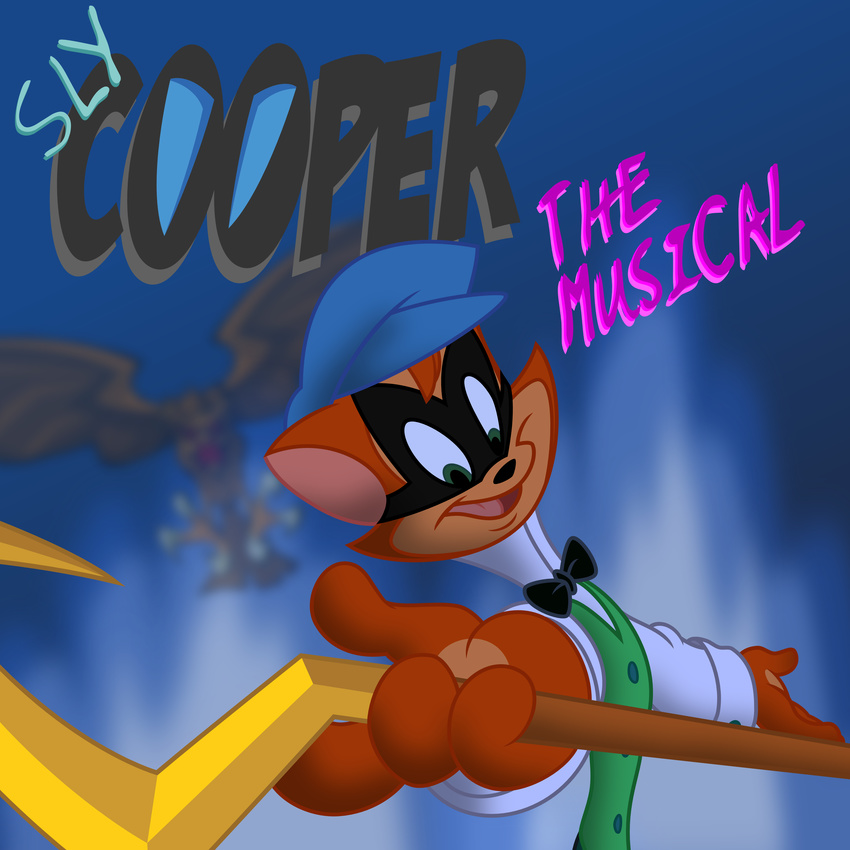 anthro cane cat cats_don't_dance clockwerk crossover danny_(cats_don't_dance) feline findingdeb hat mammal mask music poster sly_cooper sly_cooper_(series) thief video_games