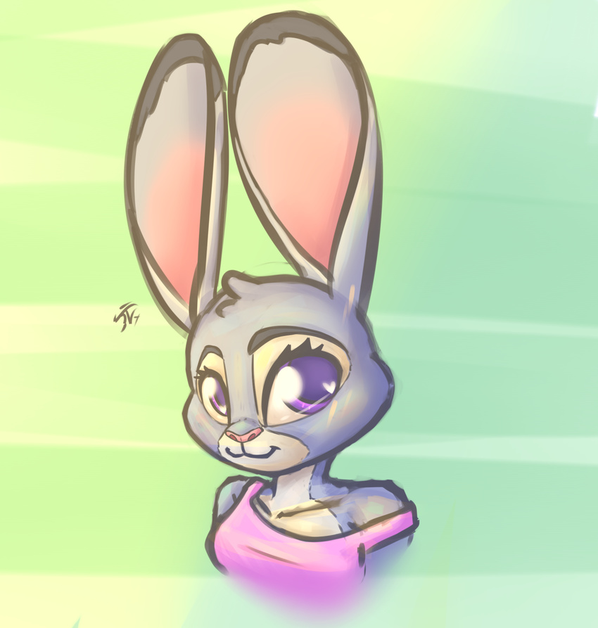 2016 anthro disney female judy_hopps lagomorph leadhooves mammal rabbit solo zootopia