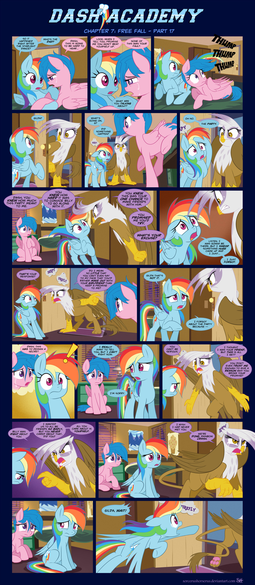 2016 avian comic equine female firefly_(pre-g4) friendship_is_magic gilda_(mlp) gryphon mammal my_little_pony pegasus rainbow_dash_(mlp) sorcerushorserus wings