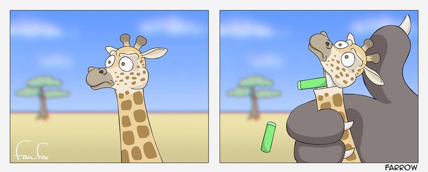 blurred_background cloud giraffe mammal mrfarrow pez_dispenser tree