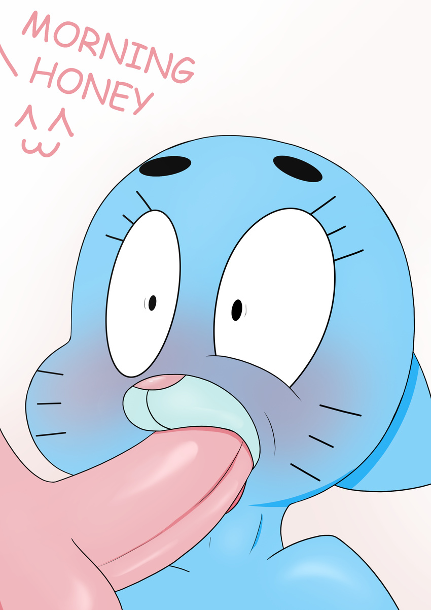 balls blush cartoon_network erection female male mature_female nicole_watterson penis text the_amazing_world_of_gumball veinsafterdark