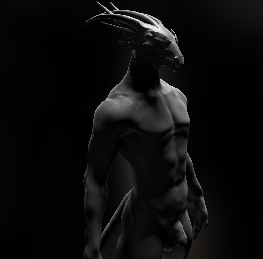 3d_(artwork) 3dmodel anthro boobart digital_media_(artwork) dragon lizard male nude penis reptile scale scalie sculpt solo zbrush