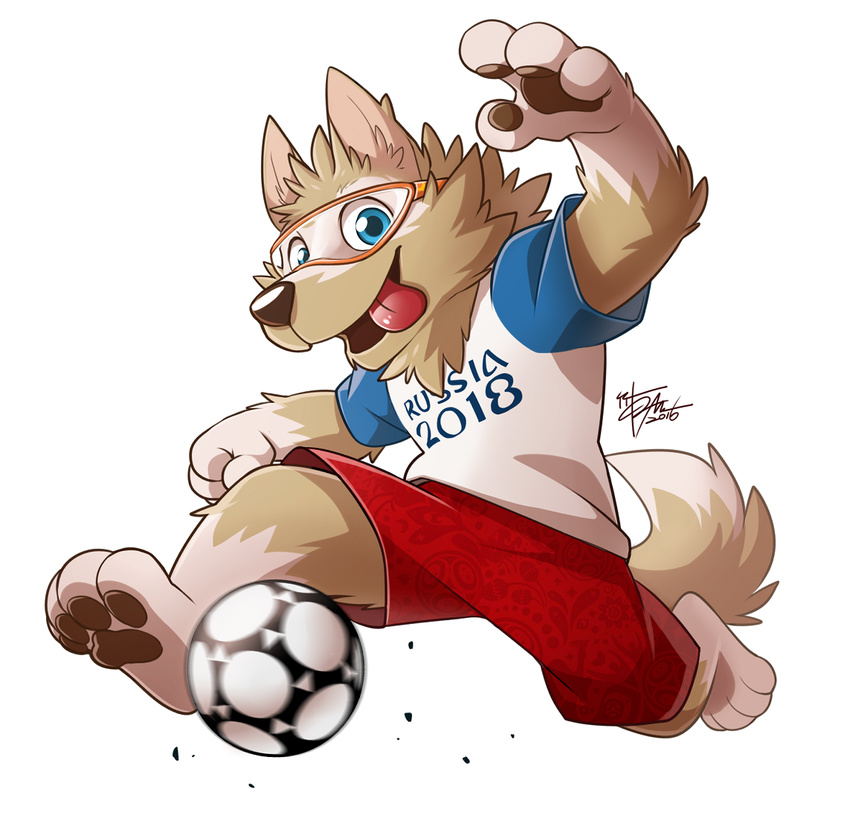 canine fifa male mammal mascot russia russian soccer solo sport takemotoarashi wolf world_cup zabivaka