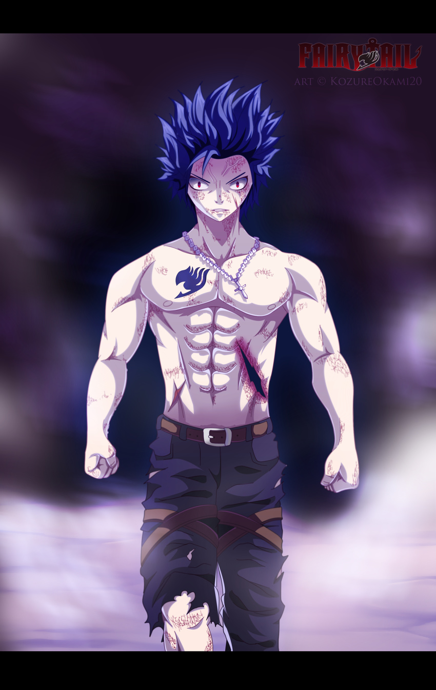 absurdres bad_id bad_pixiv_id blood fairy_tail gray_fullbuster highres kozureokami20 long_hair male_focus red_eyes self_upload solo