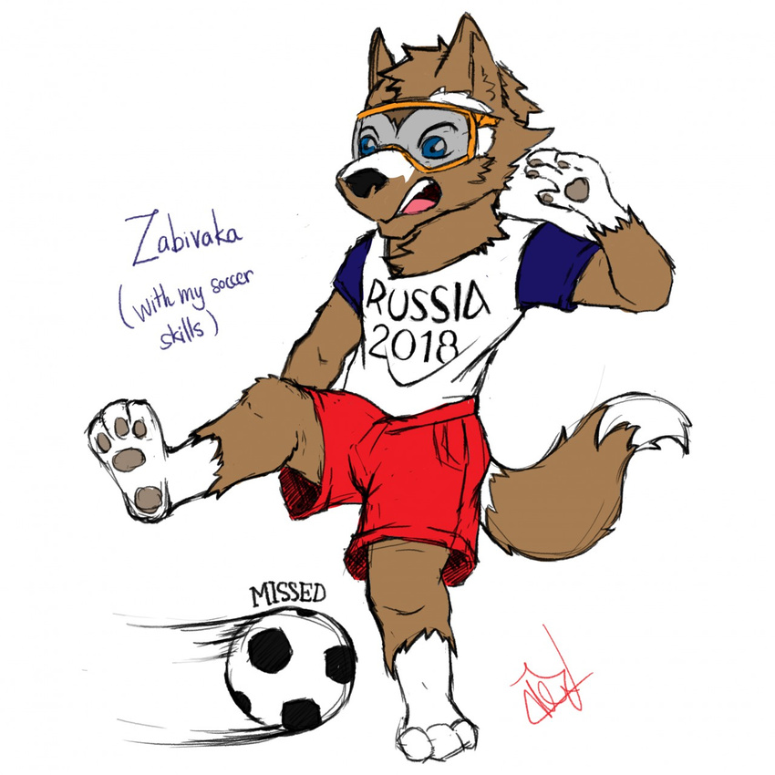 ball canine eyewear fifa goggles male mammal mascot neikthefish russia russian soccer sport wolf world_cup zabivaka