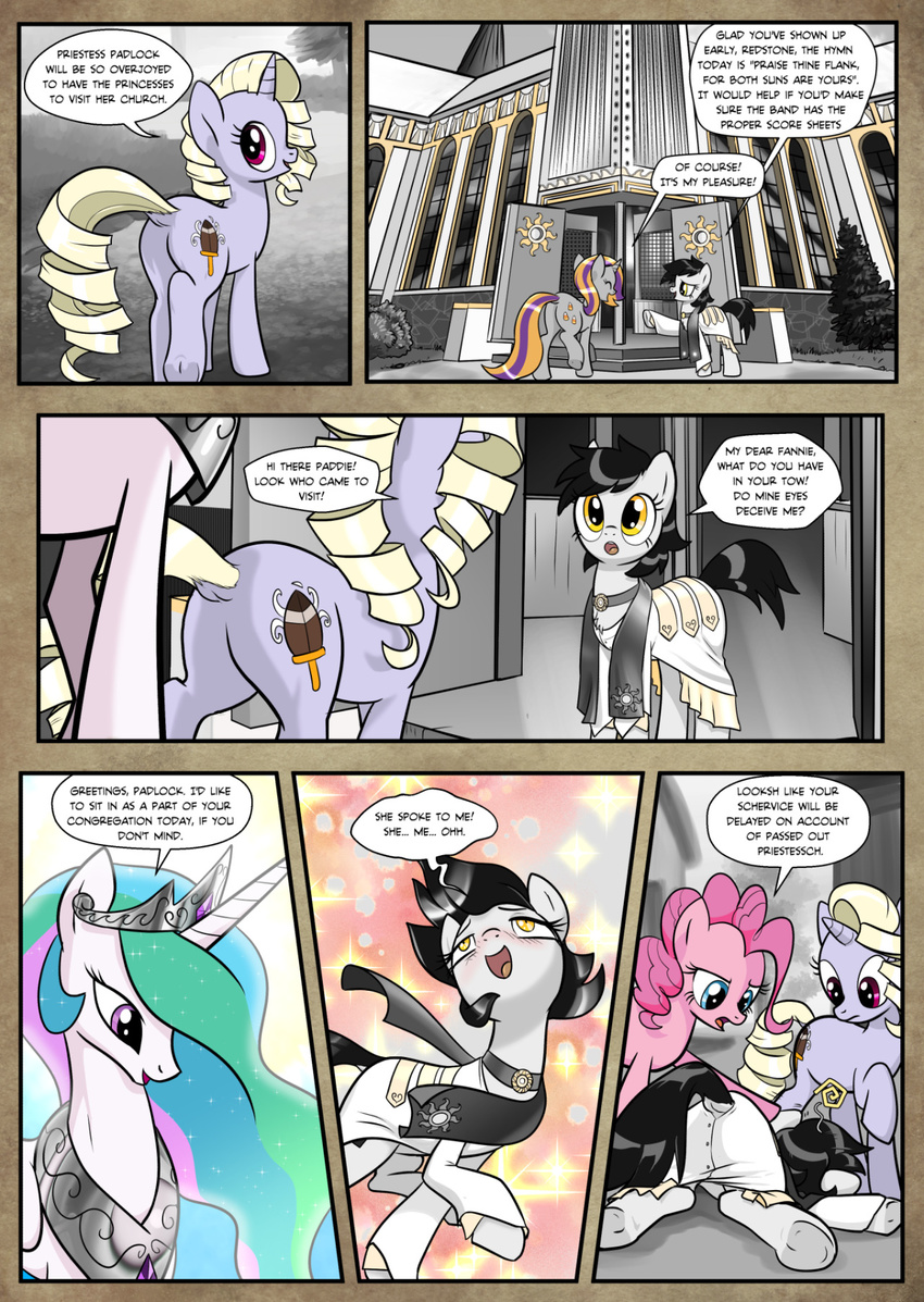 2016 comic dialogue earth_pony english_text equine fan_character female feral friendship_is_magic horn horse mammal my_little_pony pencils_(artist) pinkie_pie_(mlp) pony princess_celestia_(mlp) text unicorn winged_unicorn wings