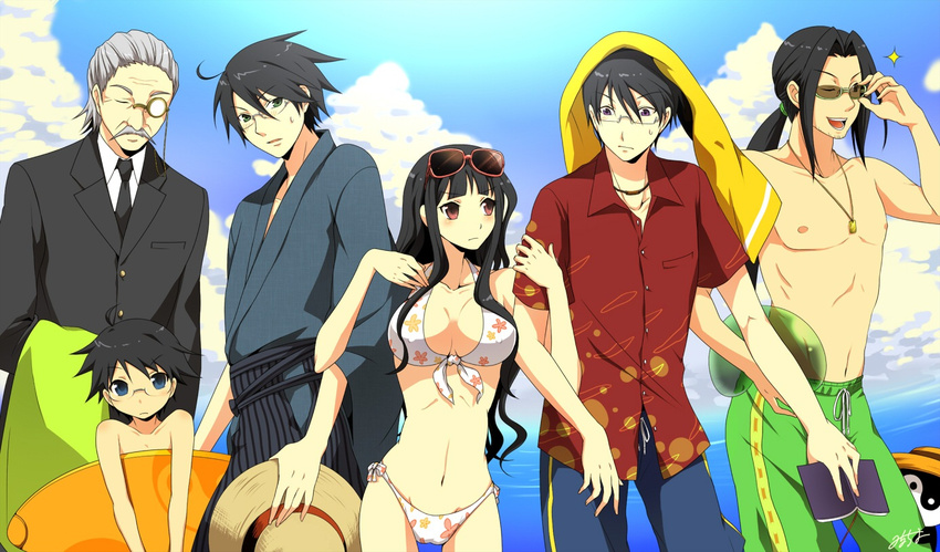 bikini itoshiki_kei itoshiki_majiru itoshiki_mikoto itoshiki_nozomu itoshiki_rin sayonara_zetsubou_sensei swimsuit