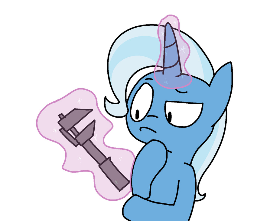 calipers concentrating equine friendship_is_magic hair horn horse magic mammal mastgrr multicolored_hair my_little_pony pony raised_eyebrow simple_background trixie_(mlp) two_tone_hair unicorn