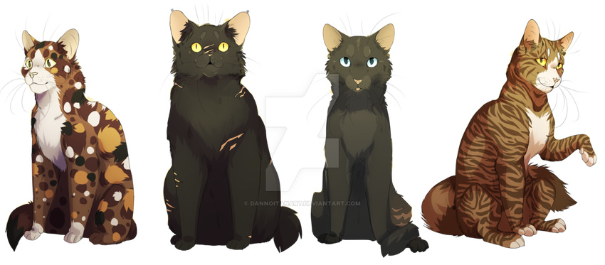 alpha_channel ambiguous_gender cinderpelt_(warriors) dannoitanart feline feral fur group leafpool_(warriors) looking_at_viewer mammal simple_background sitting smile spottedleaf_(warriors) transparent_background yellowfang_(warriors)