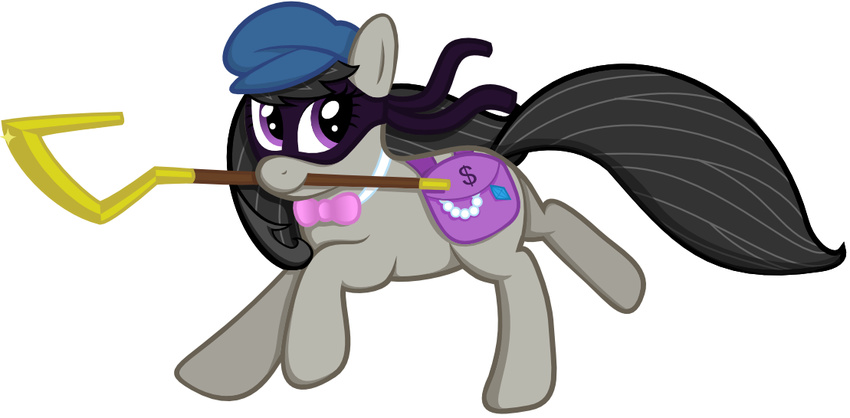 bag black_hair bow_tie cane cutie_mark earth_pony equine female feral friendship_is_magic fur giatntsquidie_(artist) hair hat horse mammal mask masked my_little_pony octavia_(mlp) pony sly_cooper sly_cooper_(series) solo video_games