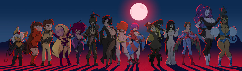 anthro armpits b-ko bat big_ben big_breasts bigdad breasts capcom catwoman cheerleader cleavage clothed clothing cosplay costume crossover darkstalkers dib_membrane dipper_pines elvira_mistress_of_the_dark equine female friendship_is_magic gaz_membrane ghosterbusters group halloween hikari_yagami holidays horn huge_breasts human ishizu_ishtar juri_han kuki_sanban lee_kanker lilith_aensland mabel_pines magic_user maid_uniform male mammal mandy marie_kanker may_kanker misty my_little_pony pacifica_northwest project_a-ko rarity_(mlp) ring rouge_the_bat sadako scooby-doo_(series) skarpne sonic_(series) street_fighter unicorn uniform velma_(scooby-doo) video_games witch yu-gi-oh