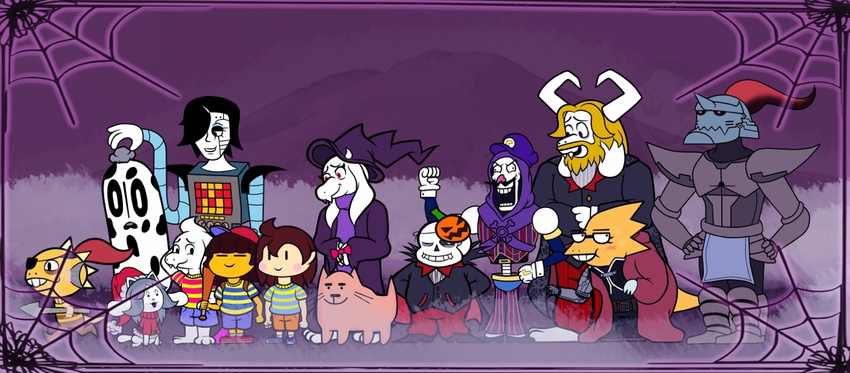 alphonse_elric alphys animated_skeleton annoying_dog_(undertale) asgore_dreemurr asriel_dreemurr bone boss_monster canine caprine chara_(undertale) dog earthbound_(series) edward_elric fish ghost goat halloween holidays human lizard lucas_(earthbound) machine magic_user mammal marine mario_bros mettaton monster_kid mr_saturn napstablook ness nintendo papyrus_(undertale) poptartart protagonist_(undertale) reptile robot sans_(undertale) scalie simple_background skeleton spiderweb spirit temmie_(undertale) toriel undead undertale undyne vampire video_games waluigi witch