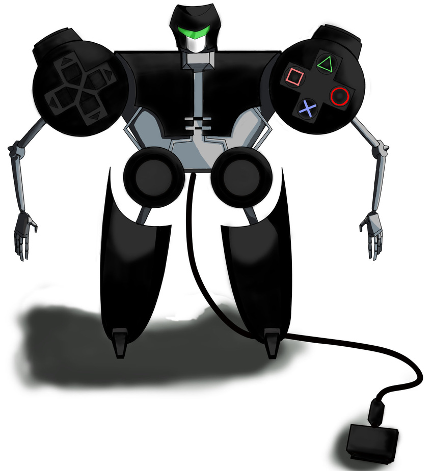 artist_request controller dualshock game_controller gamepad highres mechanization no_humans original playstation_2 robot solo