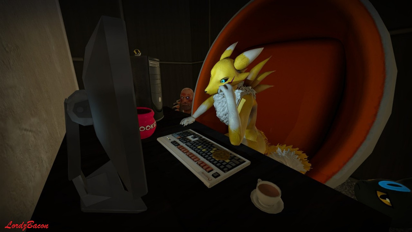 anthro canine computer digimon eeveelution female fox fur garrysmod gmod hi_res mammal nintendo pok&eacute;ball pok&eacute;mon renamon team_fortress_2 umbreon valve video_games yellow_fur