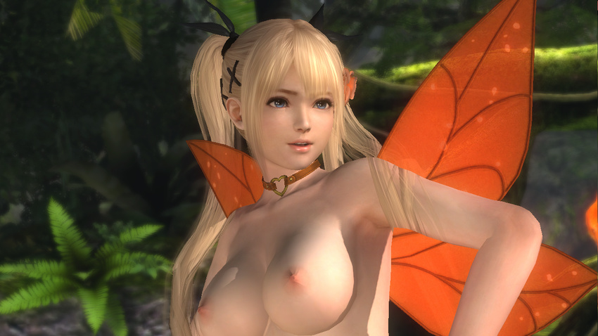 cg dead_or_alive dead_or_alive_5 marie_rose naked nipples wings