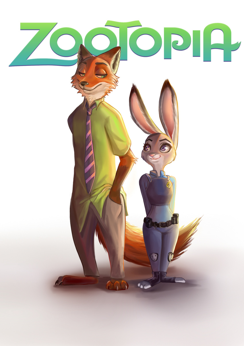 2016 anthro canine disney female fox judy_hopps kasiy_(artist) lagomorph male mammal nick_wilde rabbit zootopia